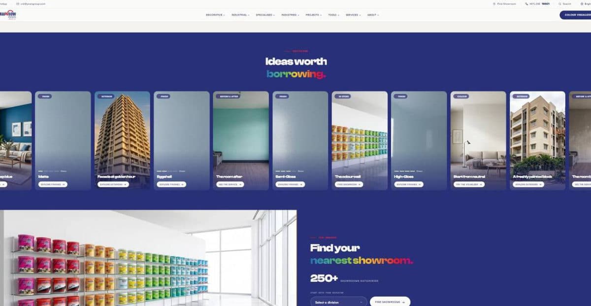 Rainbow Paints website, screen 4
