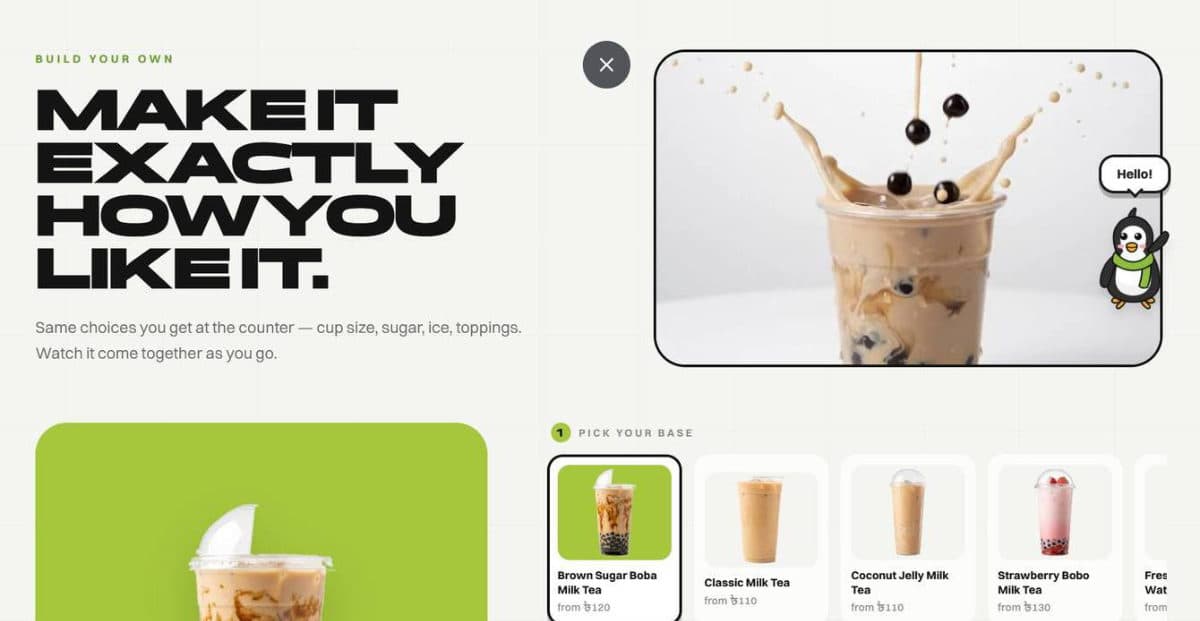 Chajoy website, screen 4